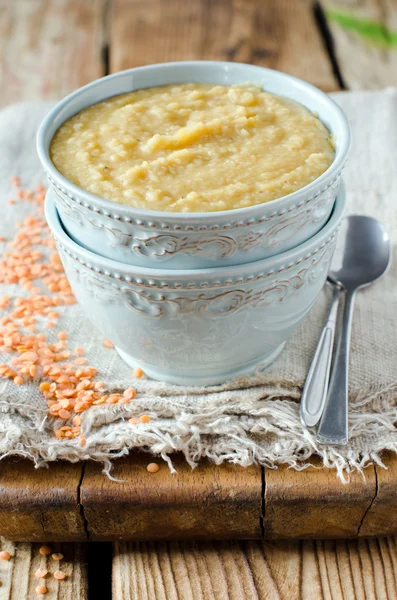 Çorbası, mercimek ve sebze püresi — Stok fotoğraf