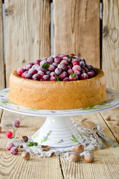 Pastel de esponja con arándanos — Foto de Stock