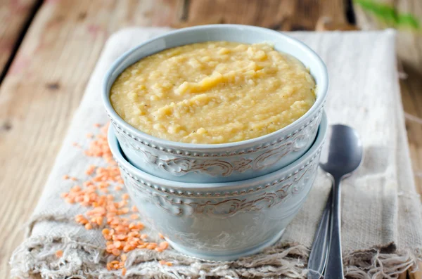 Puree soup of lentils and vegetables — Stock Image Puree soup of lentils and vegetables Stock Image