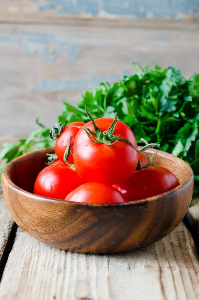 Bir kasede taze domates — Stok fotoğraf