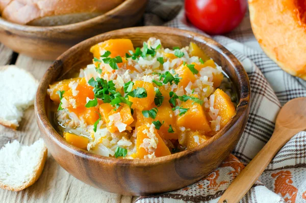 Pumpkin stew with rice and meat — Stock Image Pumpkin stew with rice and meat Stock Picture