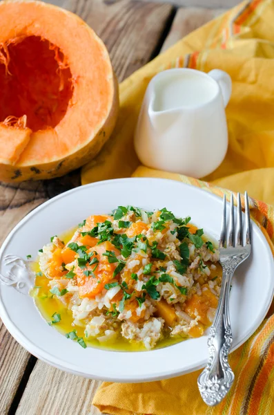 Pumpkin stew with rice and meat — Stock Image Pumpkin stew with rice and meat Stock Image