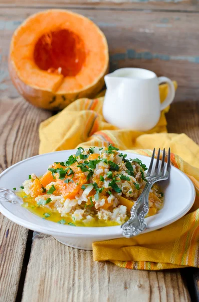 Pumpkin stew with rice and meat — Stock Image Pumpkin stew with rice and meat Royalty Free Stock Images