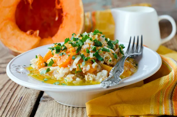 Pumpkin stew with rice and meat — Stock Image Pumpkin stew with rice and meat Stock Image