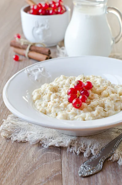 Milk porridge with berries — Stock Photo, Image