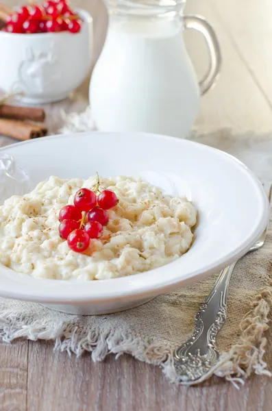 Milk porridge with berries — Stock Photo, Image