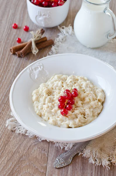 Milk porridge with berries — Stock Photo, Image
