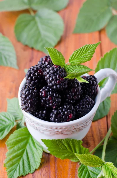 Fresh blackberries in a bowl — Stock Photo, Image