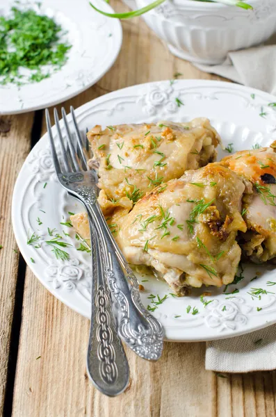 Baked chicken in a dish — Stock Photo, Image