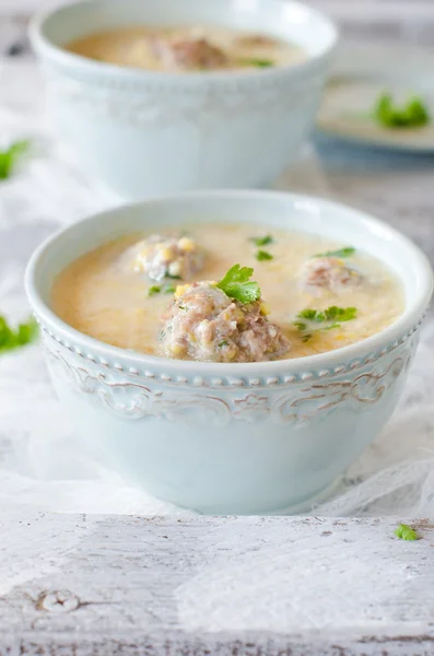 Soup with meatballs — Stock Image Soup with meatballs Stock Photo