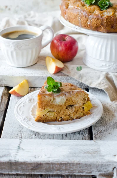 Apple cake with cinnamon — Stock Photo, Image