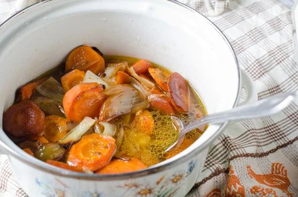 Carrots baked with onions — Stock Photo, Image