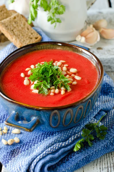 Zeleninová krémová polévka — Stock fotografie