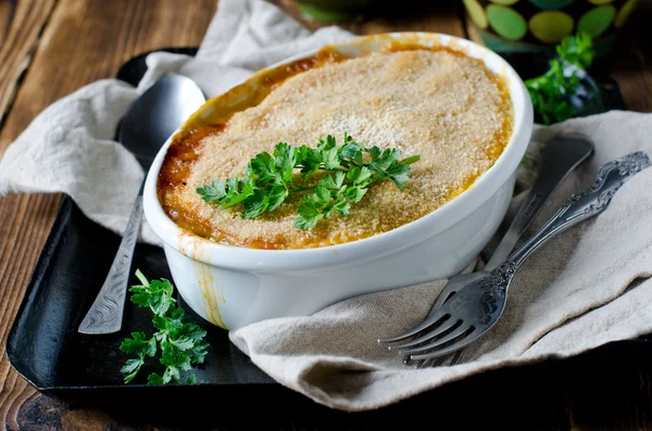 Sütőtök gratin, hal — Stock Fotó