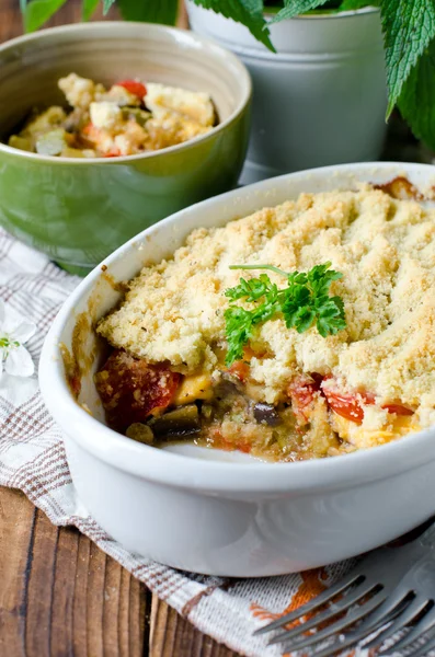 Crumble with vegetables — Stock Photo, Image