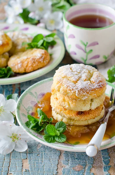 Cottage kaas pannenkoeken — Stockfoto