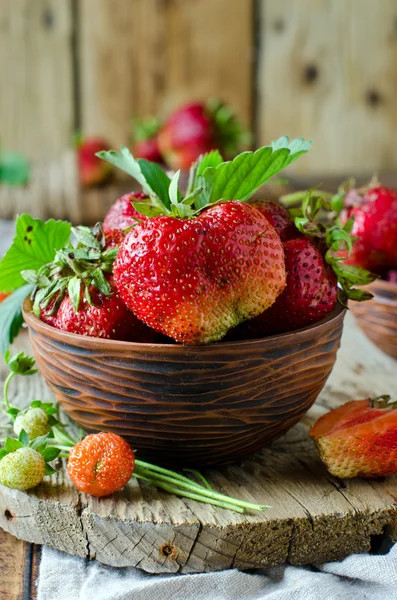 在碗里放新鲜草莓 — 图库照片