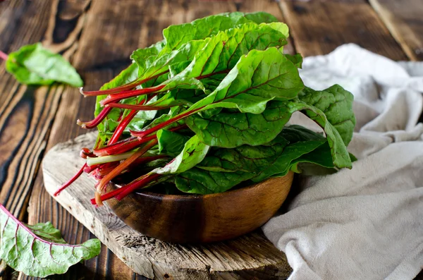 Chard leaves in a bowl — Stock Photo, Image