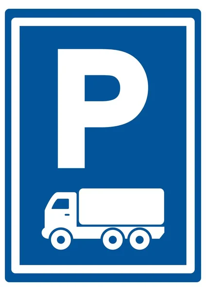 Road Sign Truck Parking Lot Vector Icon — Stock Vector