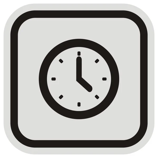 Attendance Management Hours Black Vector Icon Gray Black Frame — Stock Vector