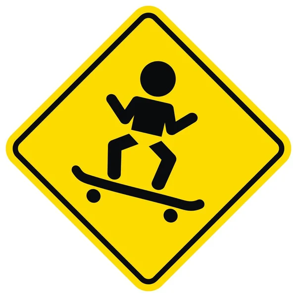 Baby Board Black Silhouette Baby Skateboard Yellow Vector Sign Eps — Image vectorielle