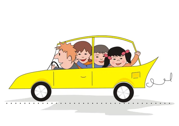 Family Car Vector Illustration — Stock Vector