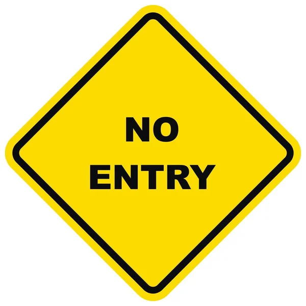 Entry Warning Sign Vector Icon Yellow Background Text — 스톡 벡터
