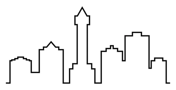 Cityscape Černá Silueta Vektorová Koncepční Ikona — Stockový vektor