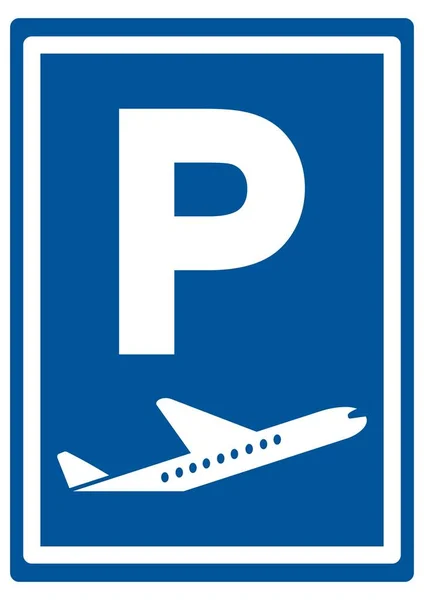 Parking Aéroport Panneau Routier Forme Rectangulaire Illustration Vectorielle — Image vectorielle