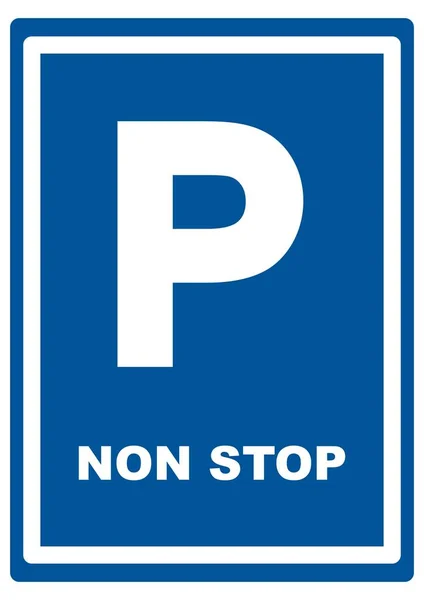 Parking Lot Non Stop Road Sign Blue Background — Stock Vector