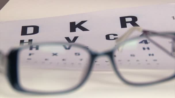Badanie wzroku i okulary — Wideo stockowe