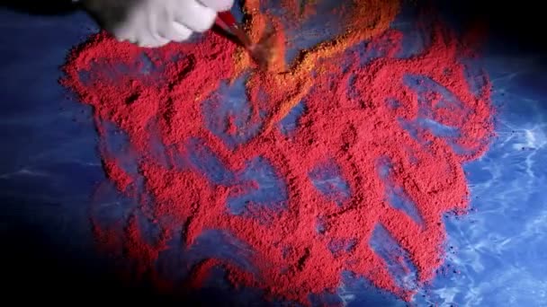 中国の地図、ブラシでアーティスト — ストック動画