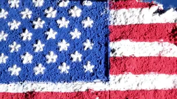 Карта США и флаг, произведения искусства — стоковое видео