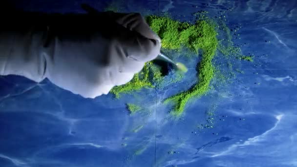 Brezilya Haritası, sanatçı boya fırçası ile — Stok video