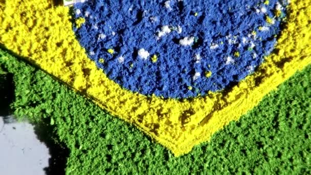 Kaart van Brazilië en vlag — Stockvideo