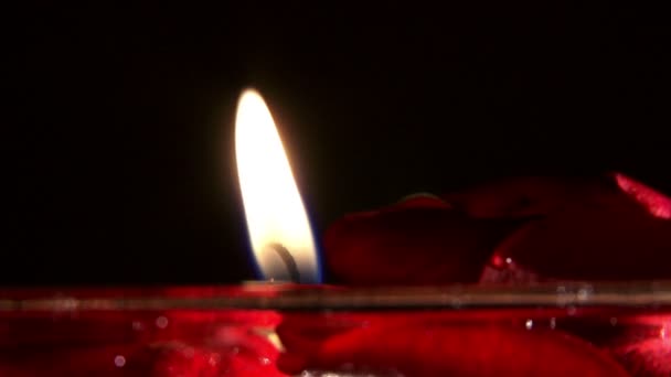 Svíčky a okvětních lístků — Stock video