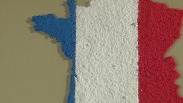 Mapa y bandera de Francia — Vídeos de Stock