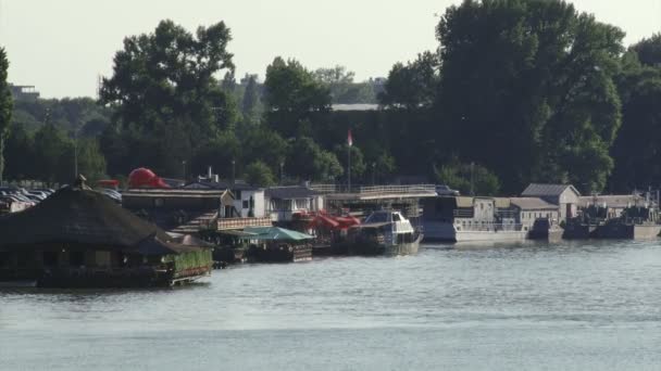 Belgrade, Danube river Stock Video