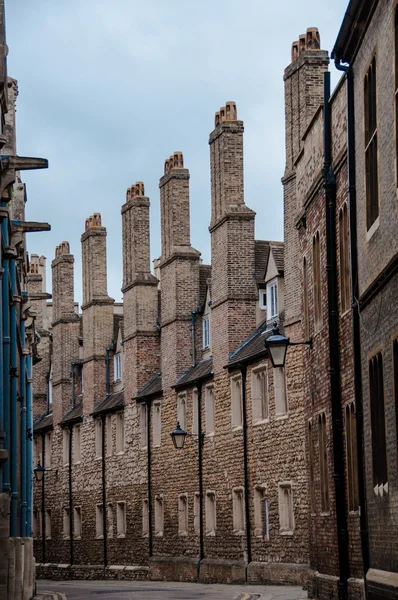 Chimneys in a side street in Cambridge England UK — Stock Photo, Image