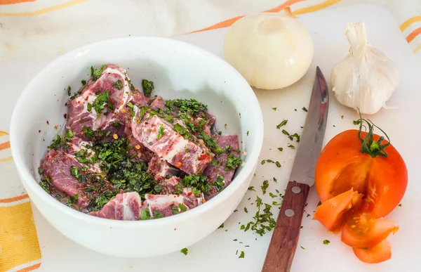 Preparazione del curry di agnello — Foto Stock