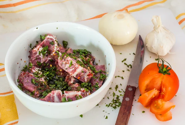 Preparación de chuletas de cordero — Foto de Stock