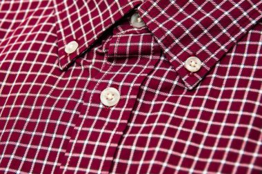 Stylish image of collar of chequered shirt