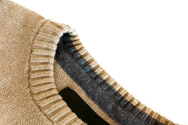 Крупним планом зображення светру бежевої круглої шиї — стокове фото