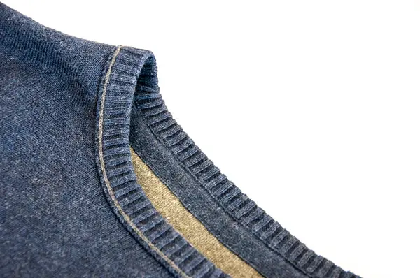 Крупним планом синій круглий светр шиї — стокове фото