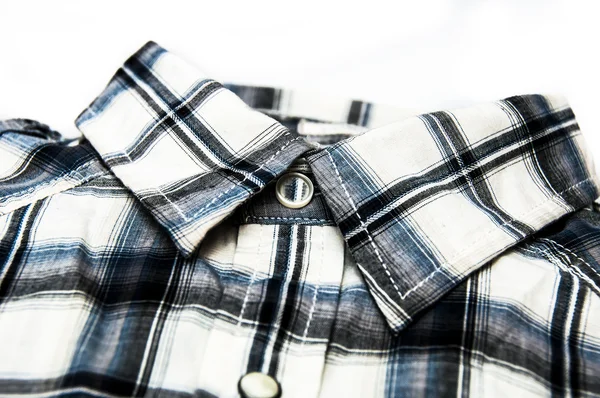 Imagem elegante de colarinho de camisa chequered — Fotografia de Stock