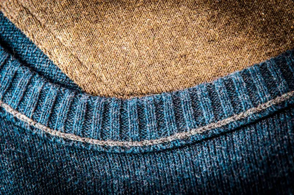 Vignette moderner blauer Pullover-Strickwaren — Stockfoto