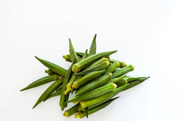 Lady fingers or okra isolated on white background — Stock Photo, Image