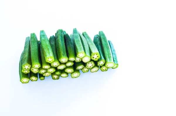 Freshly cut okra close up — Stock Photo, Image