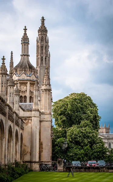 Cappella del college del re e prato davanti ad esso. Cambridge. Regno Unito in una giornata primaverile — Foto Stock