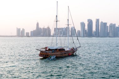 Skyline of Doha, west bay, Doha, Qatar clipart